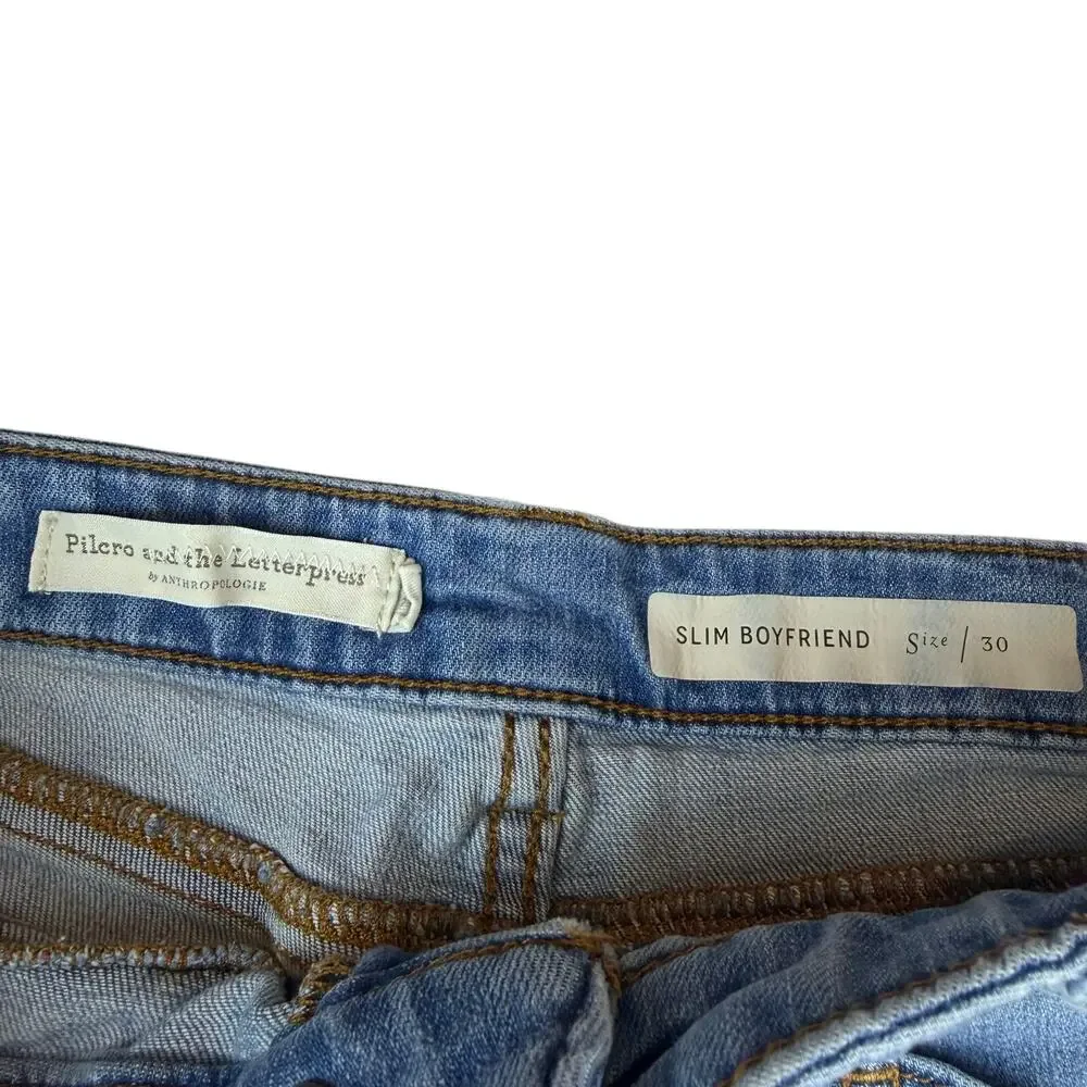 Pilcro Letterpress Anthropologie Slim Boyfriend Jeans 30 - Picture 3 of 6